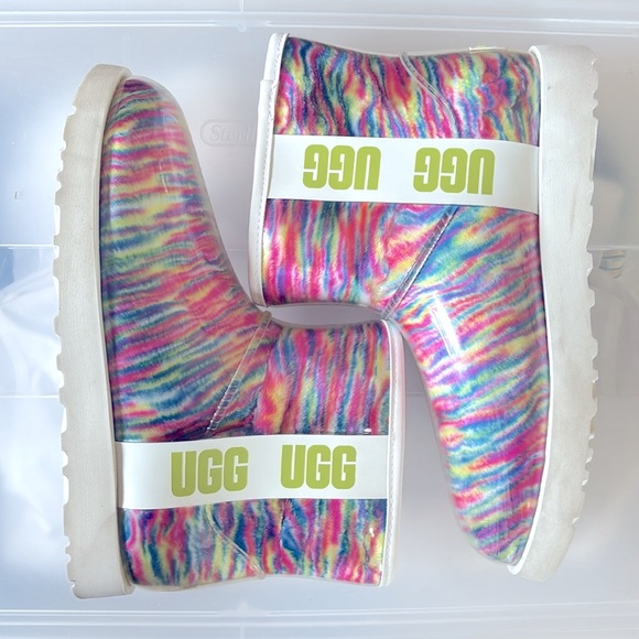 UGG Rainbow Classic Clear Mini Boot Sz 9 - Picture 8 of 14